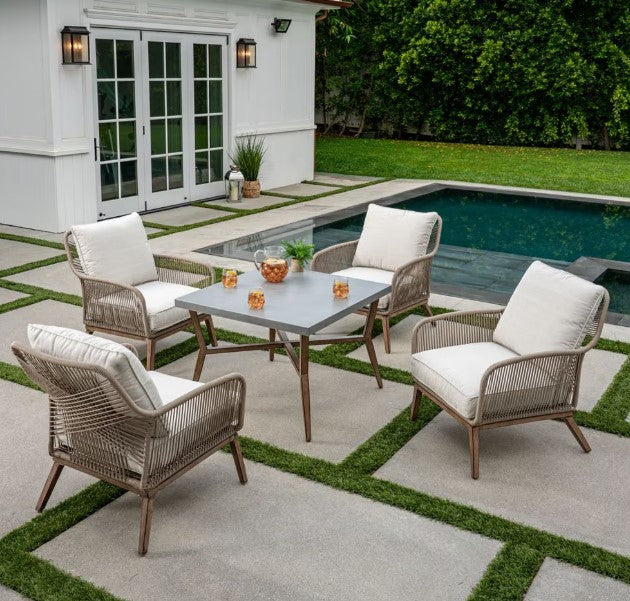 Luxley 5-Piece All-Weather Wicker Patio Chat Set