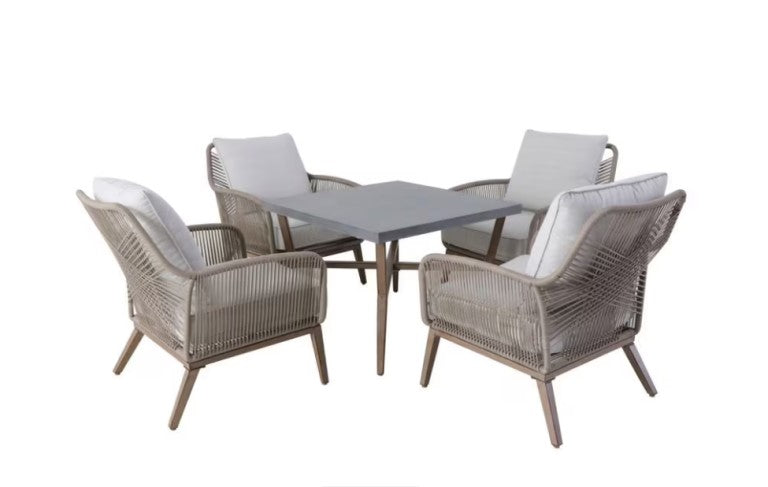 Luxley 5-Piece All-Weather Wicker Patio Chat Set