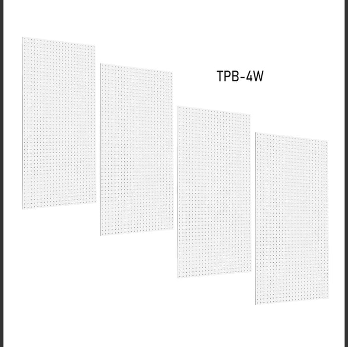 Triton (4) 24 In. W x 48 In. H x 1/4 In. D White Tempered Round Hole Pegboards (New)