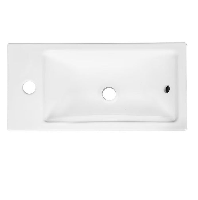 Wall Hung Sink with Single Hole Drilling and Wall Bracket in White