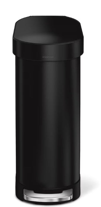 Simplehuman 45 Liter / 12 Gallon Slim Hands-Free Kitchen Step Trash Can with Liner Rim, Matte Black