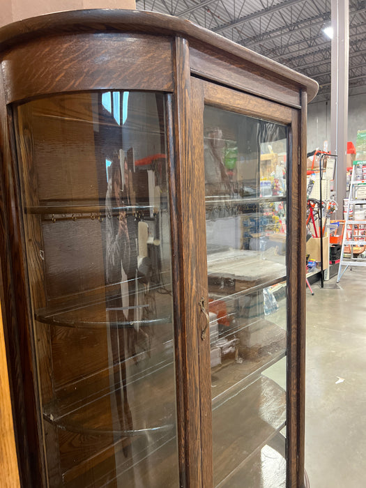 Antique Wooden Curio Cabinet with Claw Feet (used)
