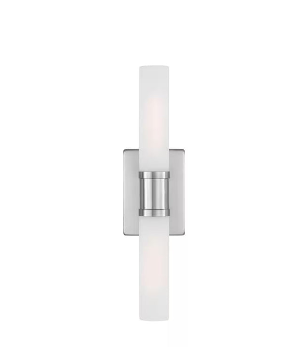Generation Lighting  Keaton 20-Inch Medium 2-Light Brushed Nickel Vanity Light with Satin Etched Glass Shades (new)
