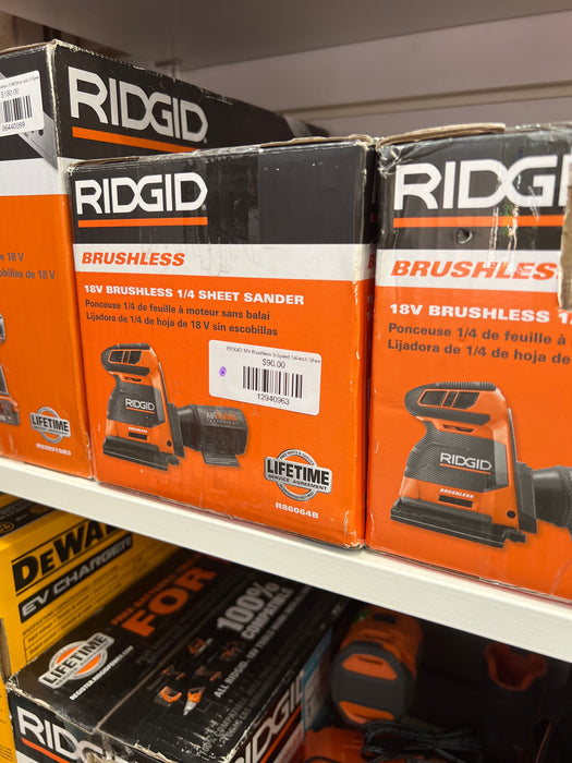 RIDGID 18V Brushless 3-Speed 1/4-inch Sheet Sander (New)