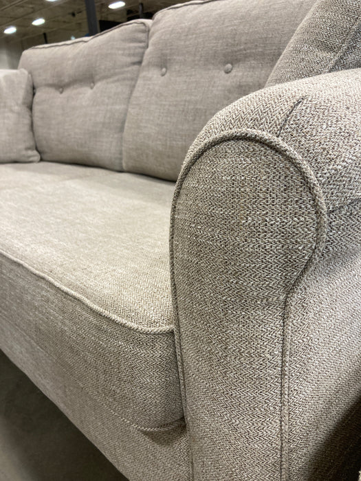 Modern Light Gray Fabric Sofa with Matching Footrest (Lightly Used)