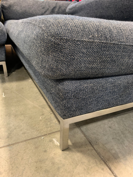 Blue Heathered Modern Deep Seat Sectional (USED)