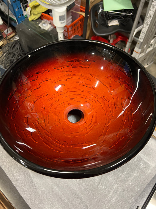 Orange Glass Vessel Sink (new)