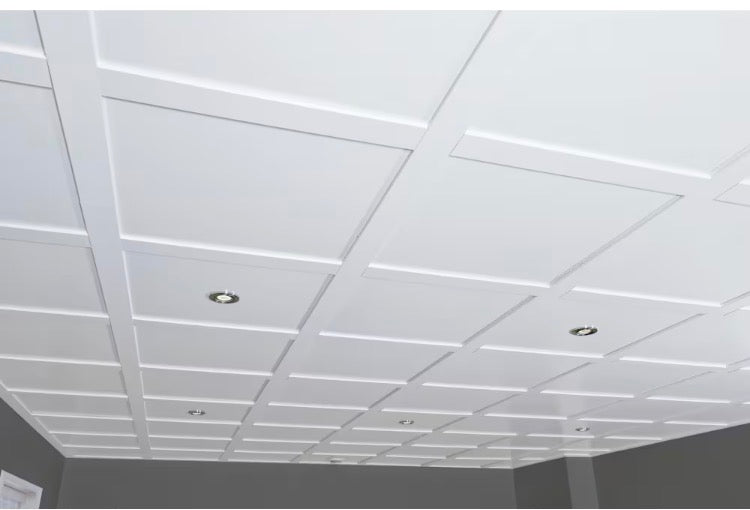 Embassy Ceilings Suspended Ceiling Tile Kit - 8 Panels 2 ft. x 2 ft. (40 sq. ft. total coverage)