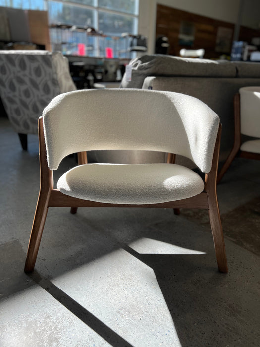 Boucle & Walnut Chair