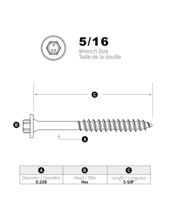 FastenMaster 3-5/8- Inch LedgerLOK Structural Wood Screws in Gray (150-Pcs) (new)