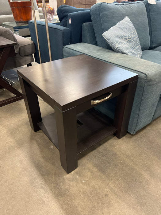 Solid Espresso Wood Side Table