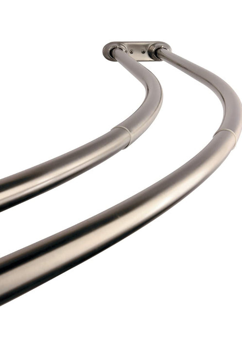 Curved metal rod on a white background