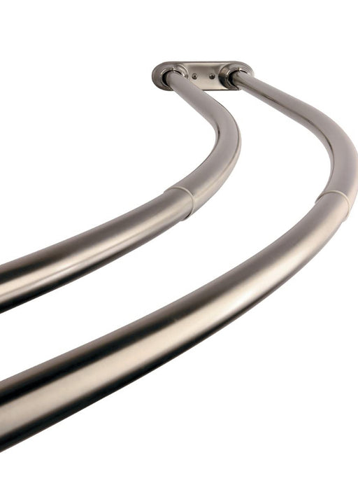 Curved metal rod on a white background