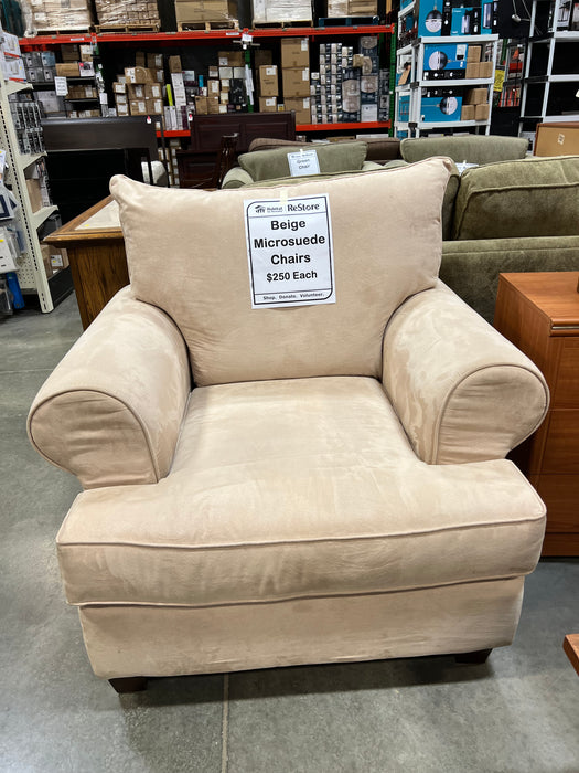 Beige Microsuede Arm Chair (used)
