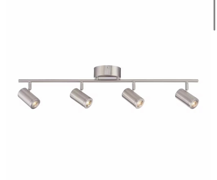 Hampton Bay 30-inch 4-Light Brushed Nickel Integrated LED Dimmable Fixed Track Lighting Kit (New)