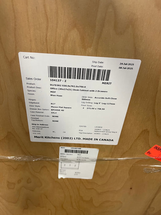 Blue Haze Base Kitchen Cabinets with Drawers (new)