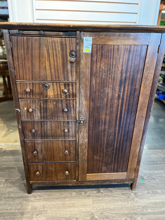 Armoire with Fold-Away Mirror