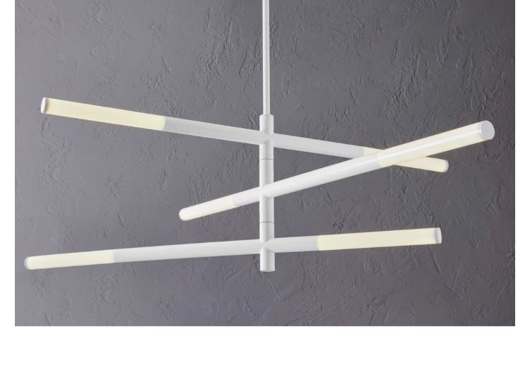 GlucksteinElements Bristol 1-Light 19.5-in H Integrated LED Pendant with 3 Rods of LED in White with Milk White Shade (New)