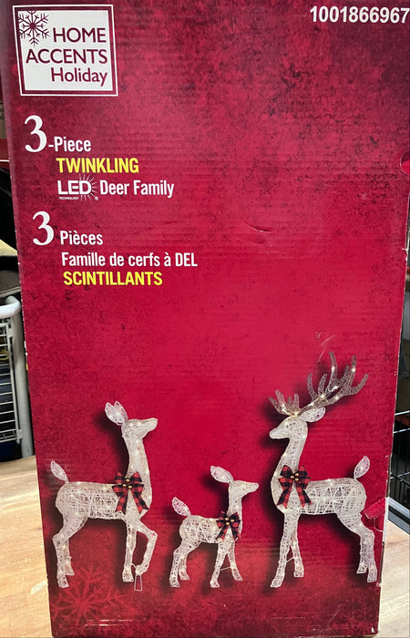 3-Piece Twinkling LED Deer Family (New)