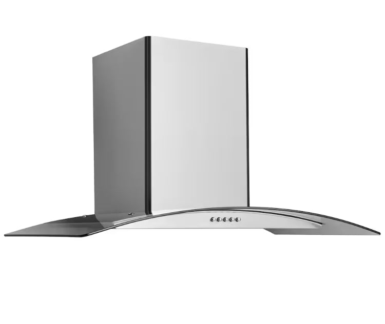 Hauslane Hauslane 36-Inch Glass Canopy Convertible Wall Mount Range Hood with Baffle Filter and LED (New)