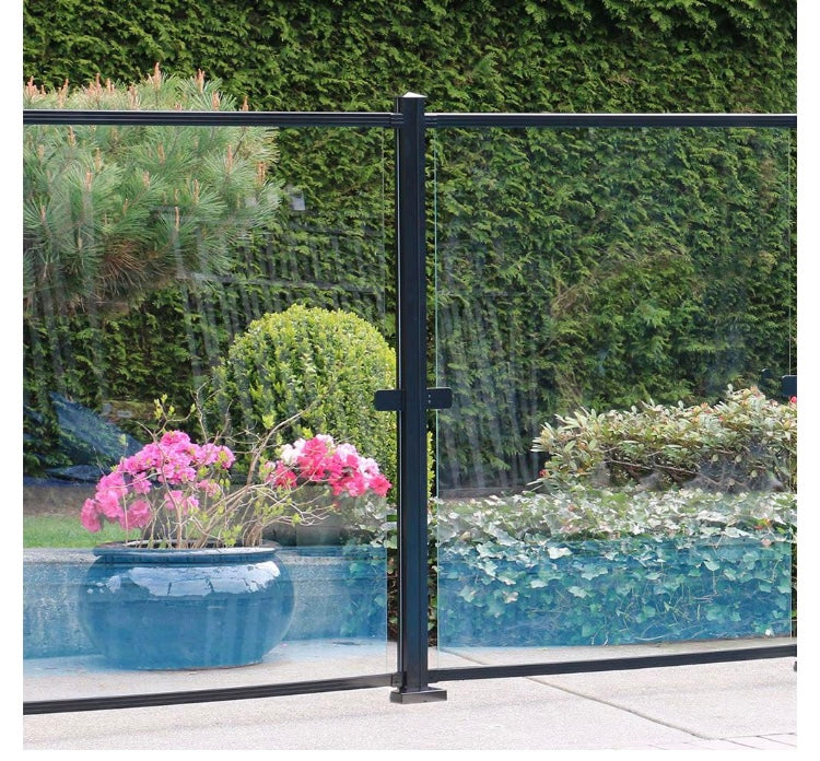 Peak AquatinePLUS Pool Fencing 4' Aluminum Metal Hard Surface Fence Post for Pool Fencing Black (New)