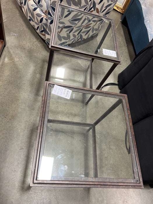Glass Two Tiered Side Table (used)