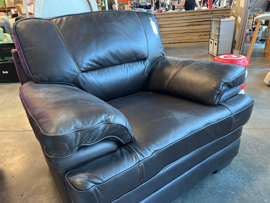 Dark Brown Leather Arm Chair (new)