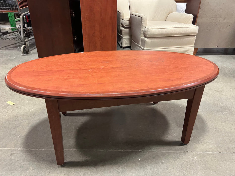 Apartment Sized Veneer Oval Coffee Table (used)