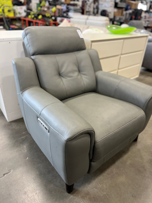 Grey Leather Armchair