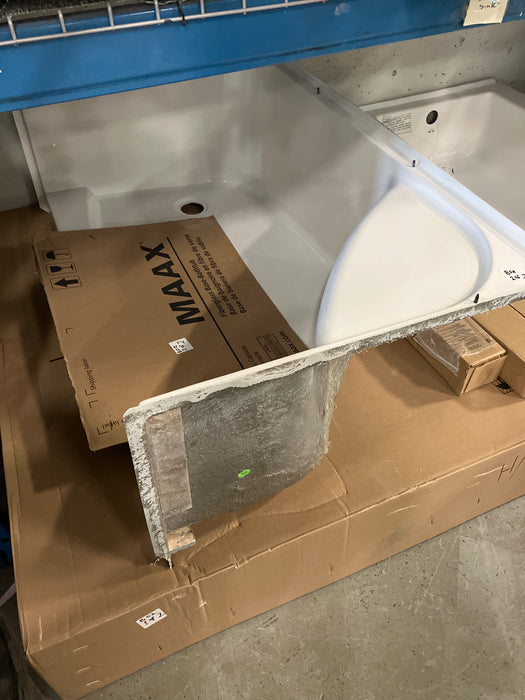 MAAX Essence 60L x 34W x 80H in. 2-in-1 Shower Kit - Shower Stall with Left Drain Shower Base and Shower Wall (No Door)