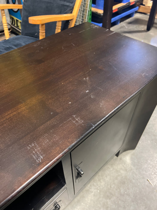 Dark Espresso Low Media Cabinet (as is missing handle) (used)