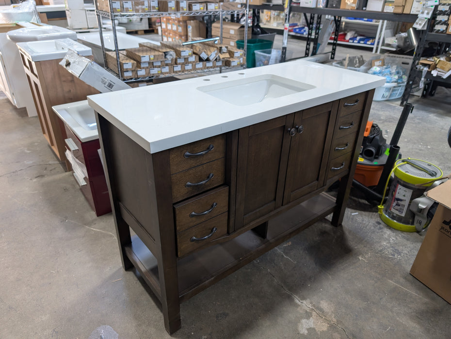 Landon & Co. Kingscote 48-in Espresso Vanity with 2 Doors, 8 Drawers (new, no faucet)