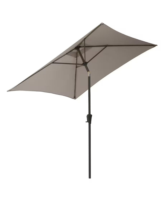 Corliving 9ft Square Sand Grey Tilting Patio Umbrella (New)