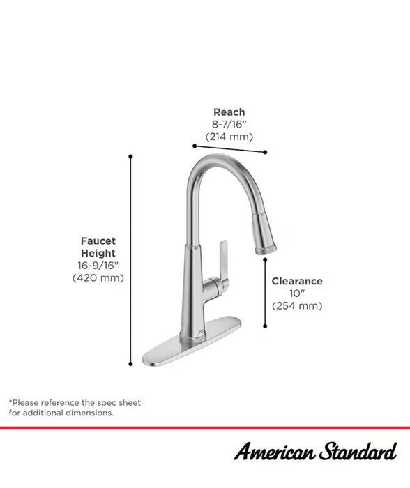 American Standard Eastcourt Single Handle Pull Down Dual Spray Kitchen Faucet 1.8 gpm/6.8L/min in Brushed Cool Sunrise (new)