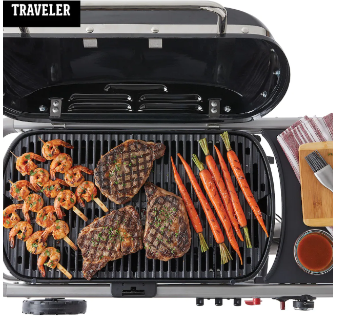 Weber Traveler 1-Burner Portable Gas BBQ, Black