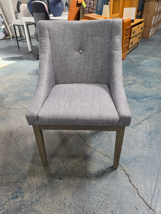 Irving Place Tufted Linen Side Chair - Leg Colour Light Grey, Upholstery Colour Grey Linen - E848GAC3-GL