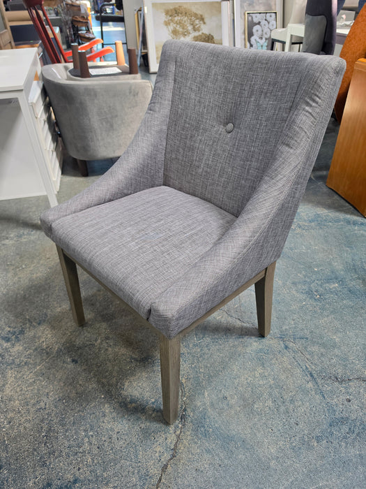 Irving Place Tufted Linen Side Chair - Leg Colour Light Grey, Upholstery Colour Grey Linen - E848GAC3-GL