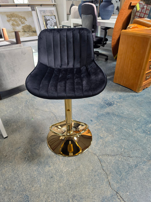 Jontae Stool - Finish Gold, Upholstery Black - FSL-2W124956165