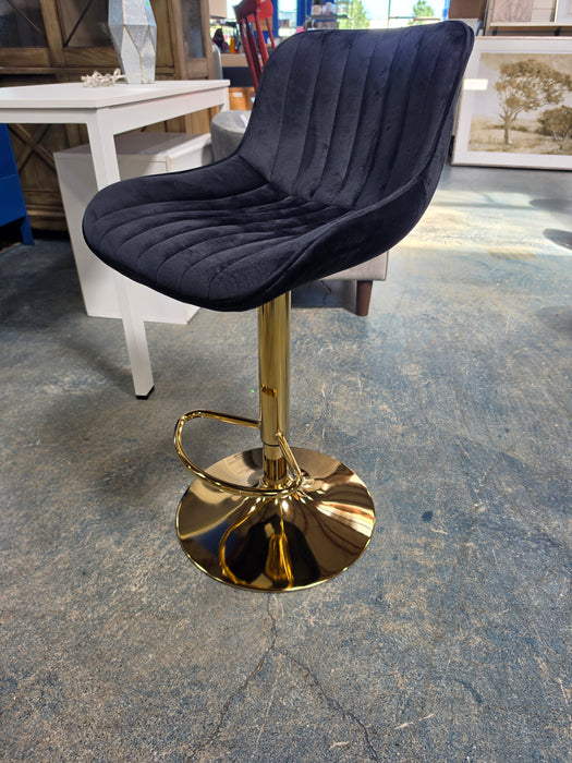 Jontae Stool - Finish Gold, Upholstery Black - FSL-2W124956165