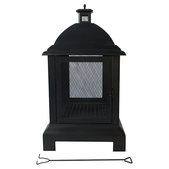 Style Selections Steel Outdoor Fireplace - 24 x 44-in - Black (new)