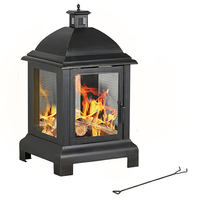 Style Selections Steel Outdoor Fireplace - 24 x 44-in - Black (new)