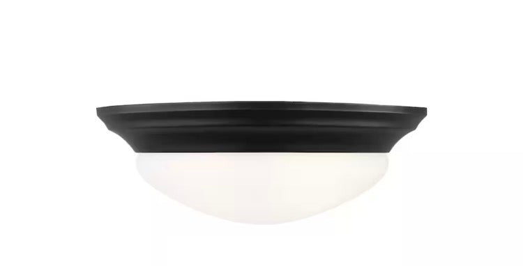 Generation Lighting Nash 14 inch 2-Light Midnight Black Flush Mount (New)