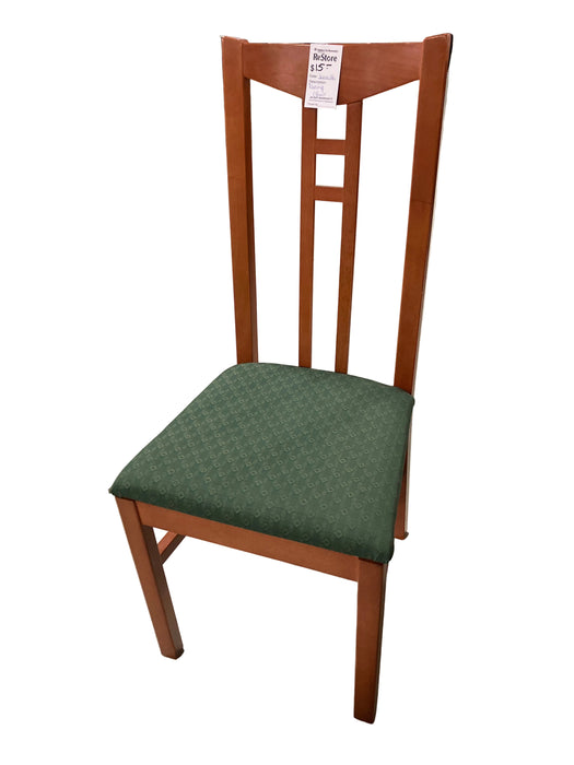 Dining chair with green cushion (used)