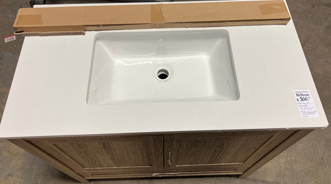 36" Oak Vanity with Sink