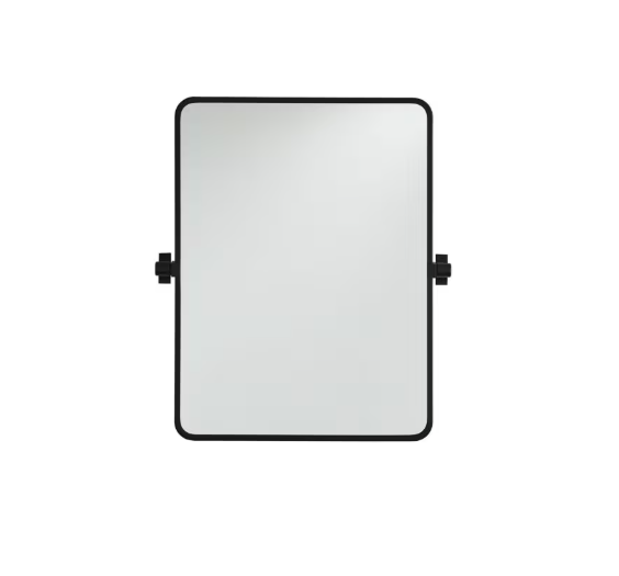 GlucksteinElements Westbury Metal Matte Black Frame Pivot Mirror