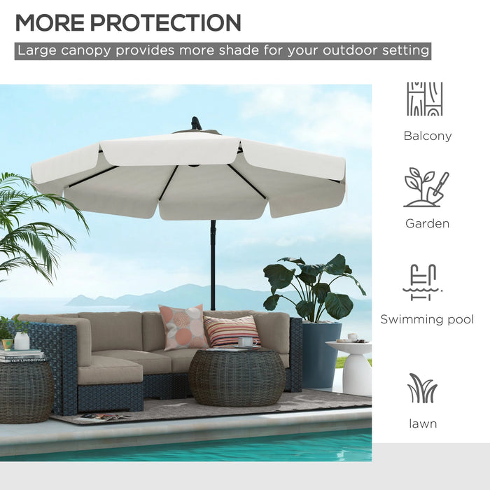 11FT Offset Hanging Patio Umbrella with Easy Tilt and Cross Base, Cream White (New)