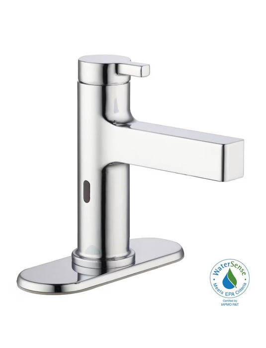 Glacier Bay Touchless Bathroom Faucet in Polished Chrome, Push Pop-Up Drain, Valve & Deck Plate Included (new)