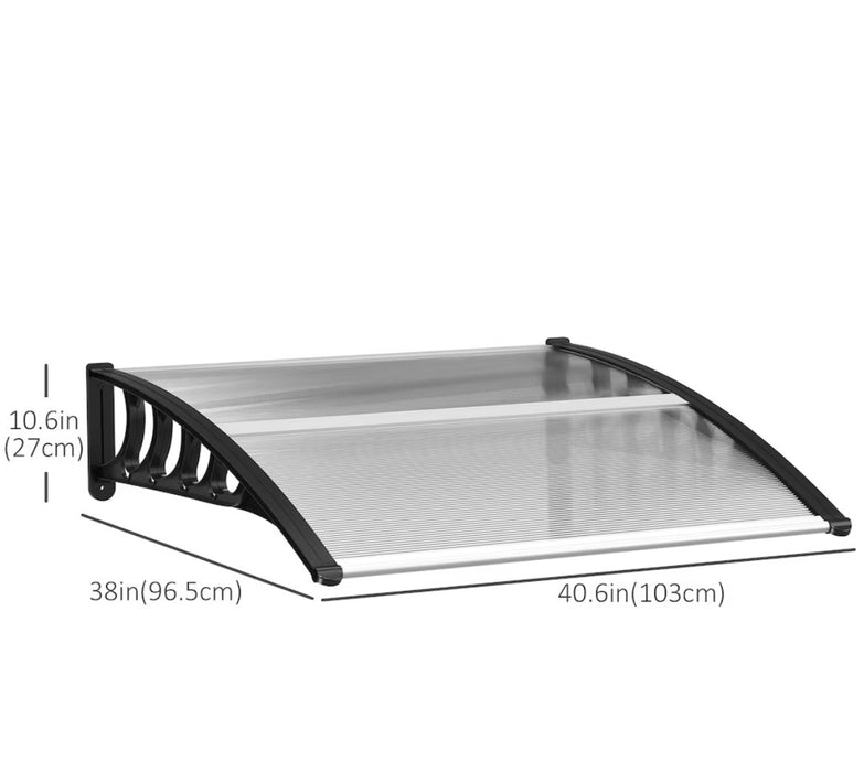 Outsunny 3 ft. × 3 ft. Window Awning Door Canopy Front Door Outdoor Patio Cover Clear (new)