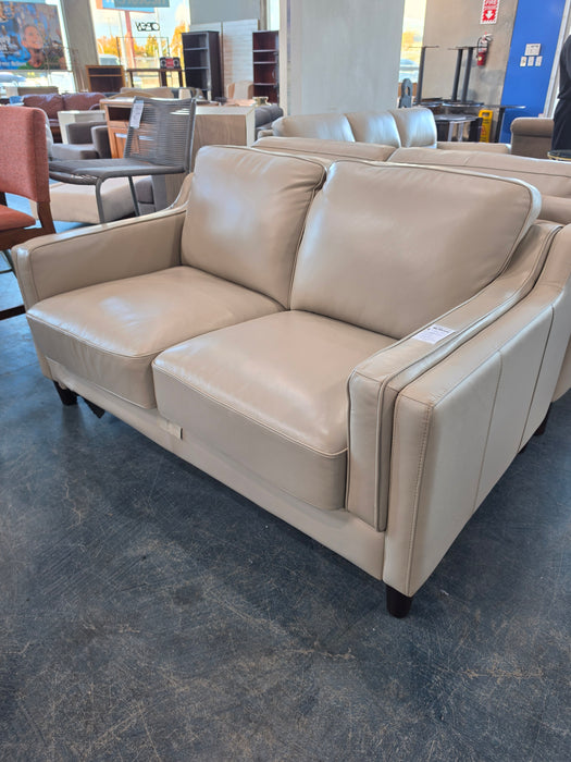 Beige Leather Sofa