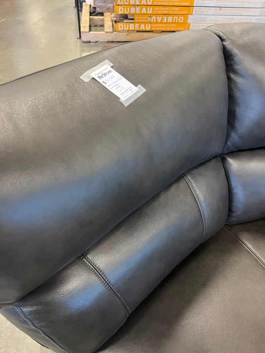 Grey Leather Wedge Chair (new)